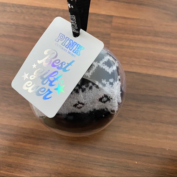 Pink Victoria’s Secret fuzzy sock ornament gift - Picture 1 of 7